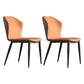 Modern Dining Chairs Faux Leather Side Chairs without Armrest for Dining Room Orange 2 Piece Set Clearhalo 'Dining Chairs' 'Dining Tables & Seating' 'dining_chair' 'furn' 'furn_dining_chair' 'Furniture' 'furniture_dining_chair' 'Kitchen & Dining Furniture' 4962929