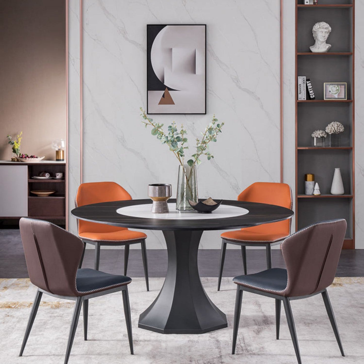 Modern Dining Chairs Faux Leather Side Chairs without Armrest for Dining Room Clearhalo 'Dining Chairs' 'Dining Tables & Seating' 'dining_chair' 'furn' 'furn_dining_chair' 'Furniture' 'furniture_dining_chair' 'Kitchen & Dining Furniture' 4962930