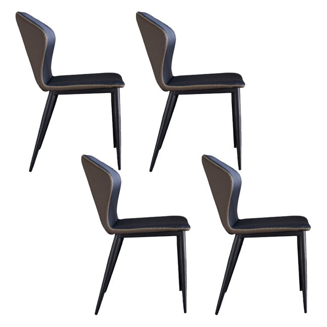 Modern Dining Chairs Faux Leather Side Chairs without Armrest for Dining Room Blue 4 Piece Set Clearhalo 'Dining Chairs' 'Dining Tables & Seating' 'dining_chair' 'furn' 'furn_dining_chair' 'Furniture' 'furniture_dining_chair' 'Kitchen & Dining Furniture' 4962935