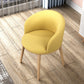 Glam Style Parsons Arm Chair Indoor Dining Chair with Metal Base Fabric Light Yellow 1 Piece Clearhalo 'Dining Chairs' 'Dining Tables & Seating' 'dining_chair' 'furn' 'furn_dining_chair' 'Furniture' 'furniture_dining_chair' 'Kitchen & Dining Furniture' 4962946