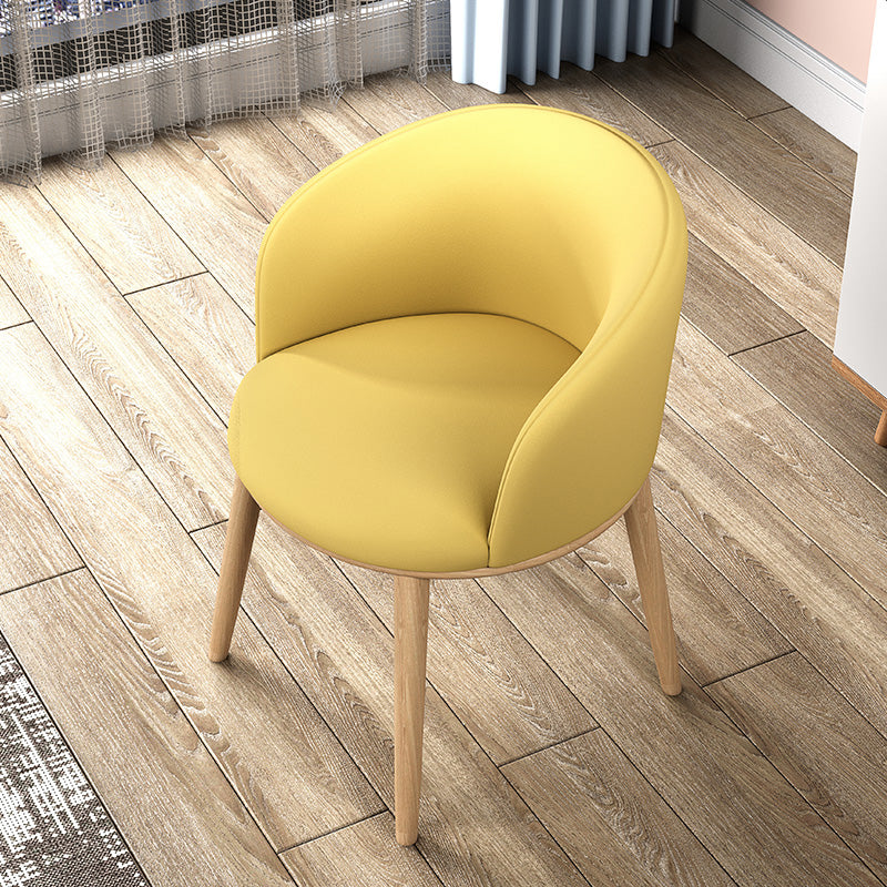 Glam Style Parsons Arm Chair Indoor Dining Chair with Metal Base Fabric Light Yellow 1 Piece Clearhalo 'Dining Chairs' 'Dining Tables & Seating' 'dining_chair' 'furn' 'furn_dining_chair' 'Furniture' 'furniture_dining_chair' 'Kitchen & Dining Furniture' 4962946