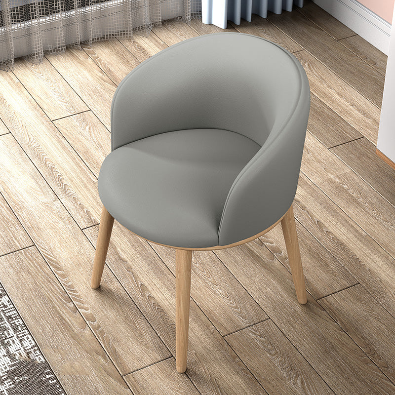 Glam Style Parsons Arm Chair Indoor Dining Chair with Metal Base Faux Leather Light Grey 1 Piece Clearhalo 'Dining Chairs' 'Dining Tables & Seating' 'dining_chair' 'furn' 'furn_dining_chair' 'Furniture' 'furniture_dining_chair' 'Kitchen & Dining Furniture' 4962965
