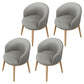 Glam Style Parsons Arm Chair Indoor Dining Chair with Metal Base Faux Leather Light Grey 4 Piece Set Clearhalo 'Dining Chairs' 'Dining Tables & Seating' 'dining_chair' 'furn' 'furn_dining_chair' 'Furniture' 'furniture_dining_chair' 'Kitchen & Dining Furniture' 4962967