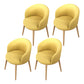 Glam Style Parsons Arm Chair Indoor Dining Chair with Metal Base Fabric Light Yellow 4 Piece Set Clearhalo 'Dining Chairs' 'Dining Tables & Seating' 'dining_chair' 'furn' 'furn_dining_chair' 'Furniture' 'furniture_dining_chair' 'Kitchen & Dining Furniture' 4962969