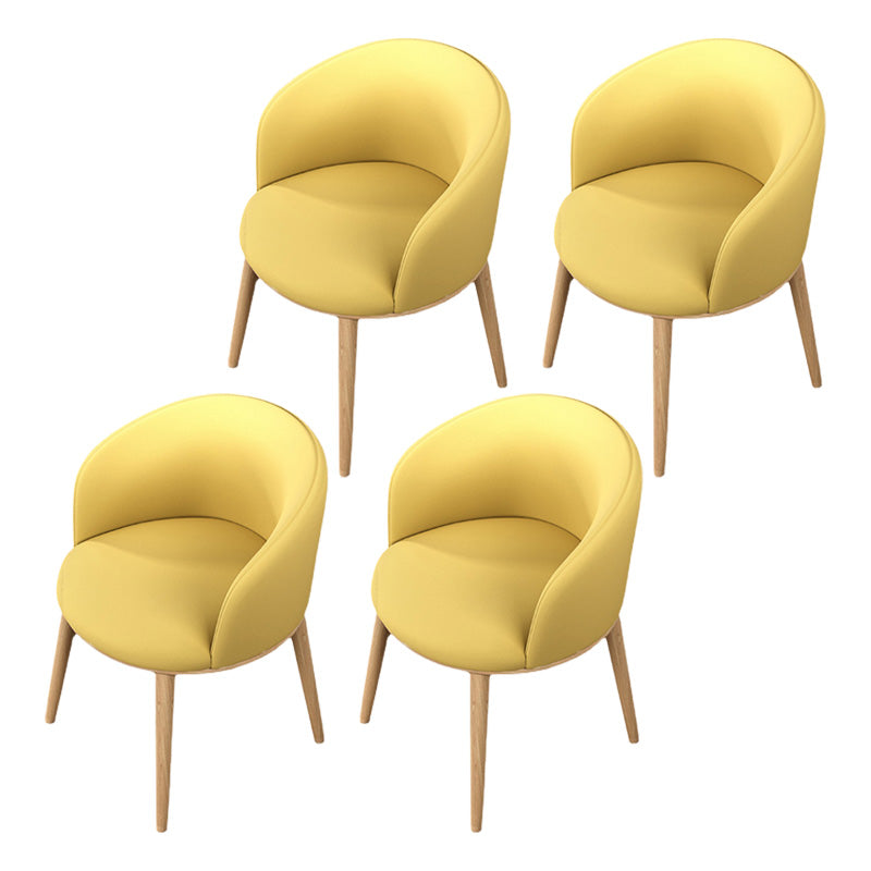 Glam Style Parsons Arm Chair Indoor Dining Chair with Metal Base Fabric Light Yellow 4 Piece Set Clearhalo 'Dining Chairs' 'Dining Tables & Seating' 'dining_chair' 'furn' 'furn_dining_chair' 'Furniture' 'furniture_dining_chair' 'Kitchen & Dining Furniture' 4962969