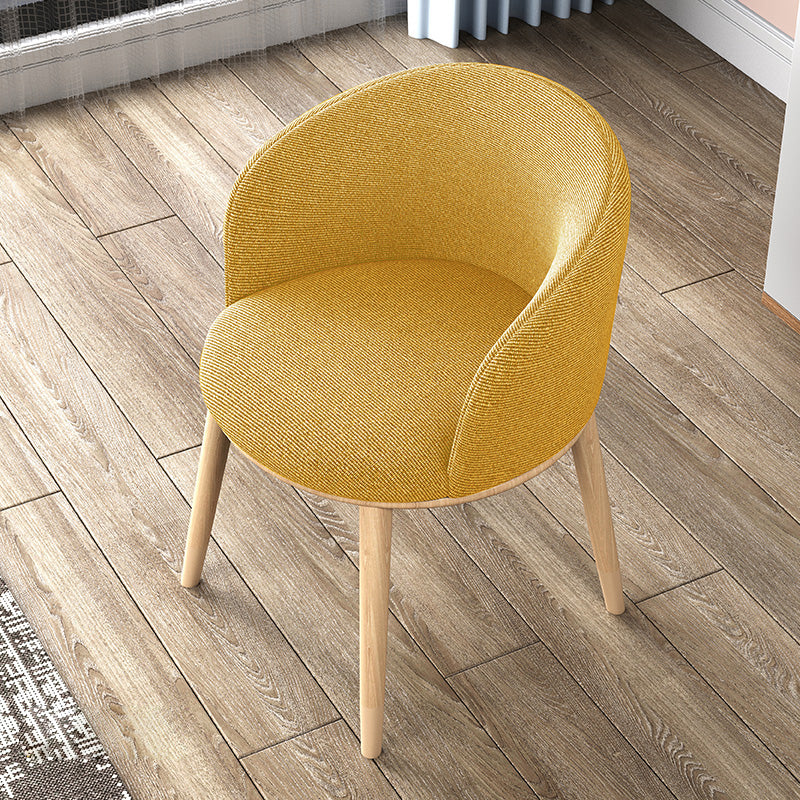 Glam Style Parsons Arm Chair Indoor Dining Chair with Metal Base Fabric Yellow 1 Piece Clearhalo 'Dining Chairs' 'Dining Tables & Seating' 'dining_chair' 'furn' 'furn_dining_chair' 'Furniture' 'furniture_dining_chair' 'Kitchen & Dining Furniture' 4962970