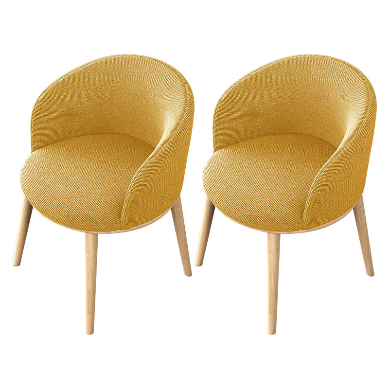 Glam Style Parsons Arm Chair Indoor Dining Chair with Metal Base Fabric Yellow 2 Piece Set Clearhalo 'Dining Chairs' 'Dining Tables & Seating' 'dining_chair' 'furn' 'furn_dining_chair' 'Furniture' 'furniture_dining_chair' 'Kitchen & Dining Furniture' 4962971