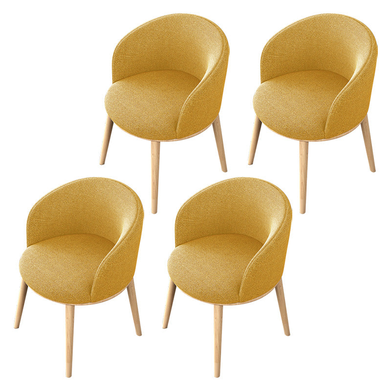 Glam Style Parsons Arm Chair Indoor Dining Chair with Metal Base Fabric Yellow 4 Piece Set Clearhalo 'Dining Chairs' 'Dining Tables & Seating' 'dining_chair' 'furn' 'furn_dining_chair' 'Furniture' 'furniture_dining_chair' 'Kitchen & Dining Furniture' 4962972