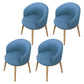 Glam Style Parsons Arm Chair Indoor Dining Chair with Metal Base Faux Leather Blue 4 Piece Set Clearhalo 'Dining Chairs' 'Dining Tables & Seating' 'dining_chair' 'furn' 'furn_dining_chair' 'Furniture' 'furniture_dining_chair' 'Kitchen & Dining Furniture' 4962978