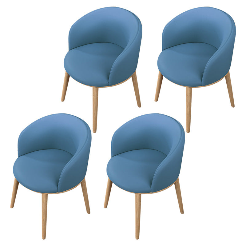 Glam Style Parsons Arm Chair Indoor Dining Chair with Metal Base Faux Leather Blue 4 Piece Set Clearhalo 'Dining Chairs' 'Dining Tables & Seating' 'dining_chair' 'furn' 'furn_dining_chair' 'Furniture' 'furniture_dining_chair' 'Kitchen & Dining Furniture' 4962978
