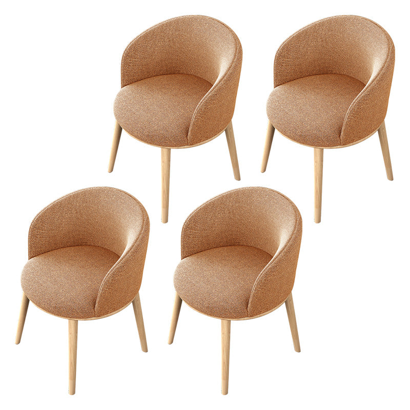 Glam Style Parsons Arm Chair Indoor Dining Chair with Metal Base Fabric Orange 4 Piece Set Clearhalo 'Dining Chairs' 'Dining Tables & Seating' 'dining_chair' 'furn' 'furn_dining_chair' 'Furniture' 'furniture_dining_chair' 'Kitchen & Dining Furniture' 4962981