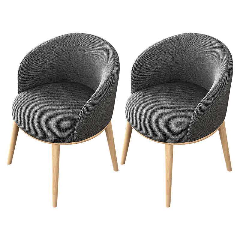 Glam Style Parsons Arm Chair Indoor Dining Chair with Metal Base Fabric Dark Gray 2 Piece Set Clearhalo 'Dining Chairs' 'Dining Tables & Seating' 'dining_chair' 'furn' 'furn_dining_chair' 'Furniture' 'furniture_dining_chair' 'Kitchen & Dining Furniture' 4962983