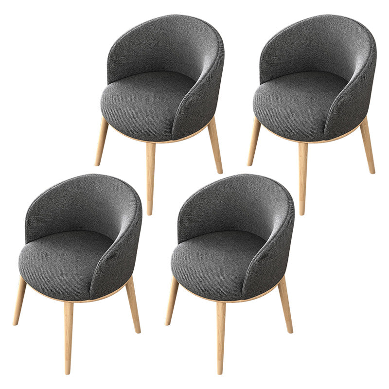 Glam Style Parsons Arm Chair Indoor Dining Chair with Metal Base Fabric Dark Gray 4 Piece Set Clearhalo 'Dining Chairs' 'Dining Tables & Seating' 'dining_chair' 'furn' 'furn_dining_chair' 'Furniture' 'furniture_dining_chair' 'Kitchen & Dining Furniture' 4962984