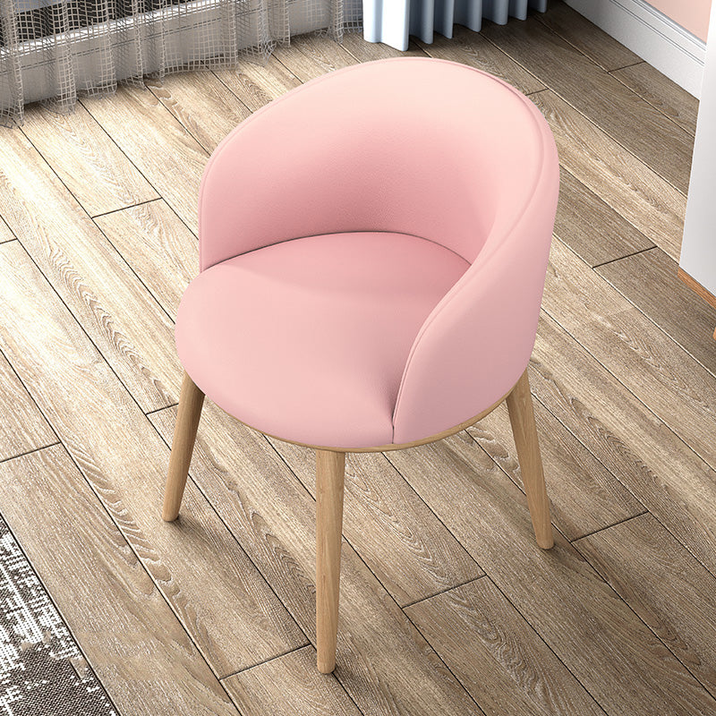 Glam Style Parsons Arm Chair Indoor Dining Chair with Metal Base Faux Leather Pink 1 Piece Clearhalo 'Dining Chairs' 'Dining Tables & Seating' 'dining_chair' 'furn' 'furn_dining_chair' 'Furniture' 'furniture_dining_chair' 'Kitchen & Dining Furniture' 4962985