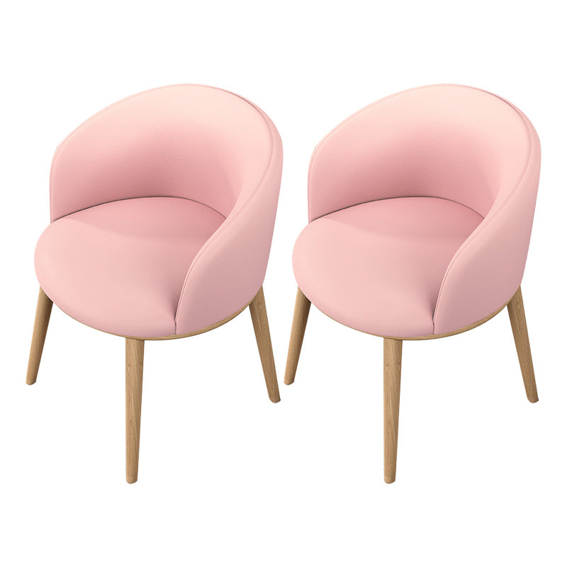Glam Style Parsons Arm Chair Indoor Dining Chair with Metal Base Faux Leather Pink 2 Piece Set Clearhalo 'Dining Chairs' 'Dining Tables & Seating' 'dining_chair' 'furn' 'furn_dining_chair' 'Furniture' 'furniture_dining_chair' 'Kitchen & Dining Furniture' 4962986