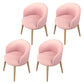 Glam Style Parsons Arm Chair Indoor Dining Chair with Metal Base Faux Leather Pink 4 Piece Set Clearhalo 'Dining Chairs' 'Dining Tables & Seating' 'dining_chair' 'furn' 'furn_dining_chair' 'Furniture' 'furniture_dining_chair' 'Kitchen & Dining Furniture' 4962987
