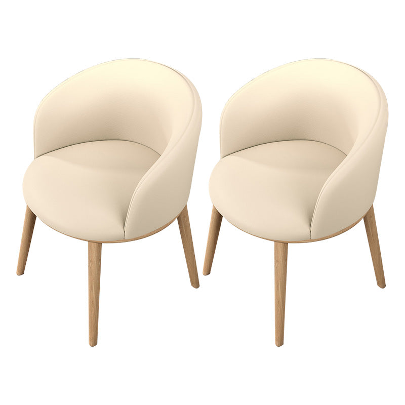 Glam Style Parsons Arm Chair Indoor Dining Chair with Metal Base Faux Leather Beige 2 Piece Set Clearhalo 'Dining Chairs' 'Dining Tables & Seating' 'dining_chair' 'furn' 'furn_dining_chair' 'Furniture' 'furniture_dining_chair' 'Kitchen & Dining Furniture' 4962995