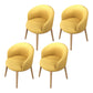 Glam Style Parsons Arm Chair Indoor Dining Chair with Metal Base Faux Leather Light Yellow 4 Piece Set Clearhalo 'Dining Chairs' 'Dining Tables & Seating' 'dining_chair' 'furn' 'furn_dining_chair' 'Furniture' 'furniture_dining_chair' 'Kitchen & Dining Furniture' 4962999