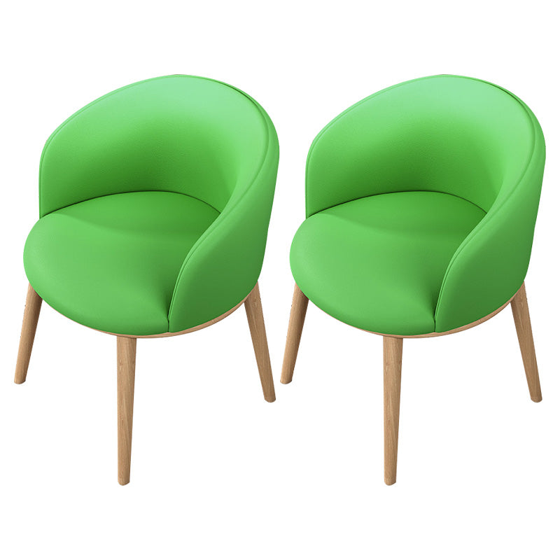 Glam Style Parsons Arm Chair Indoor Dining Chair with Metal Base Faux Leather Green 2 Piece Set Clearhalo 'Dining Chairs' 'Dining Tables & Seating' 'dining_chair' 'furn' 'furn_dining_chair' 'Furniture' 'furniture_dining_chair' 'Kitchen & Dining Furniture' 4963004