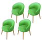 Glam Style Parsons Arm Chair Indoor Dining Chair with Metal Base Faux Leather Green 4 Piece Set Clearhalo 'Dining Chairs' 'Dining Tables & Seating' 'dining_chair' 'furn' 'furn_dining_chair' 'Furniture' 'furniture_dining_chair' 'Kitchen & Dining Furniture' 4963005