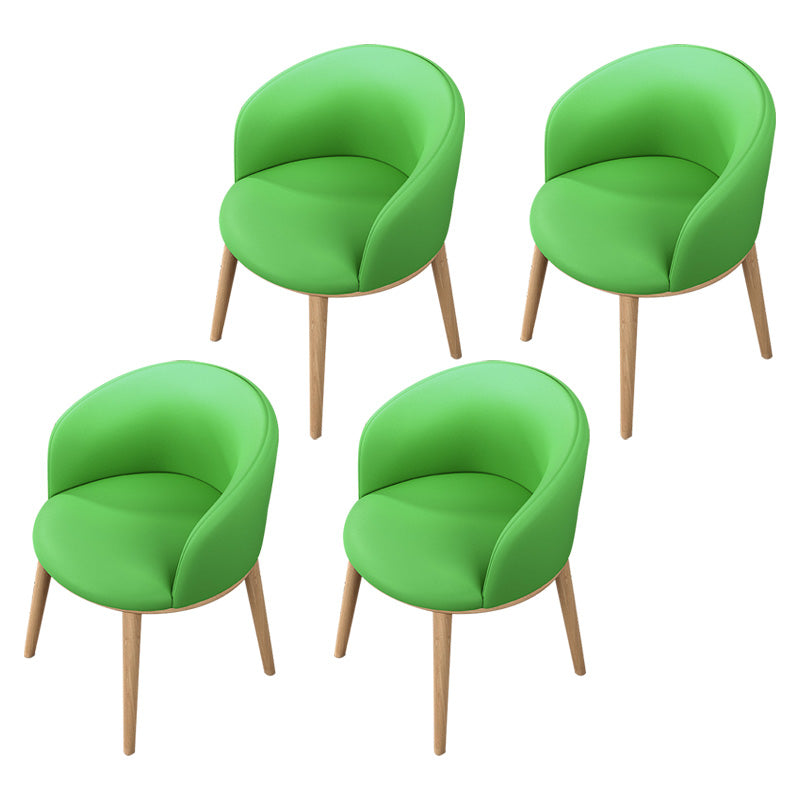 Glam Style Parsons Arm Chair Indoor Dining Chair with Metal Base Faux Leather Green 4 Piece Set Clearhalo 'Dining Chairs' 'Dining Tables & Seating' 'dining_chair' 'furn' 'furn_dining_chair' 'Furniture' 'furniture_dining_chair' 'Kitchen & Dining Furniture' 4963005