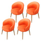 Glam Style Parsons Arm Chair Indoor Dining Chair with Metal Base Faux Leather Orange 4 Piece Set Clearhalo 'Dining Chairs' 'Dining Tables & Seating' 'dining_chair' 'furn' 'furn_dining_chair' 'Furniture' 'furniture_dining_chair' 'Kitchen & Dining Furniture' 4963008