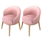 Glam Style Parsons Arm Chair Indoor Dining Chair with Metal Base Fabric Pink 2 Piece Set Clearhalo 'Dining Chairs' 'Dining Tables & Seating' 'dining_chair' 'furn' 'furn_dining_chair' 'Furniture' 'furniture_dining_chair' 'Kitchen & Dining Furniture' 4963012