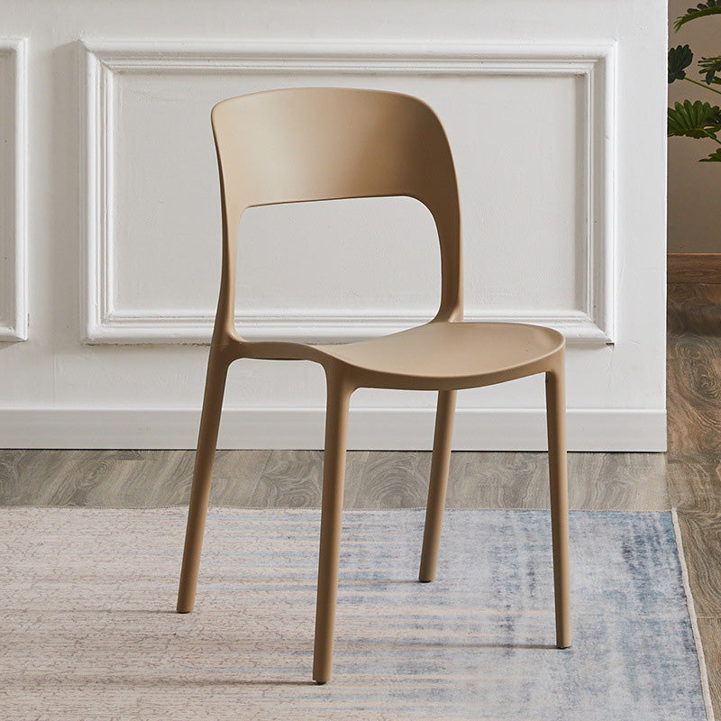 Plastic Contemporary Kitchen Chair Open Back Dining Room Side Chair Camel 1 Piece Clearhalo 'Dining Chairs' 'Dining Tables & Seating' 'dining_chair' 'Furniture' 'furniture_dining_chair' 'Kitchen & Dining Furniture' 4963016