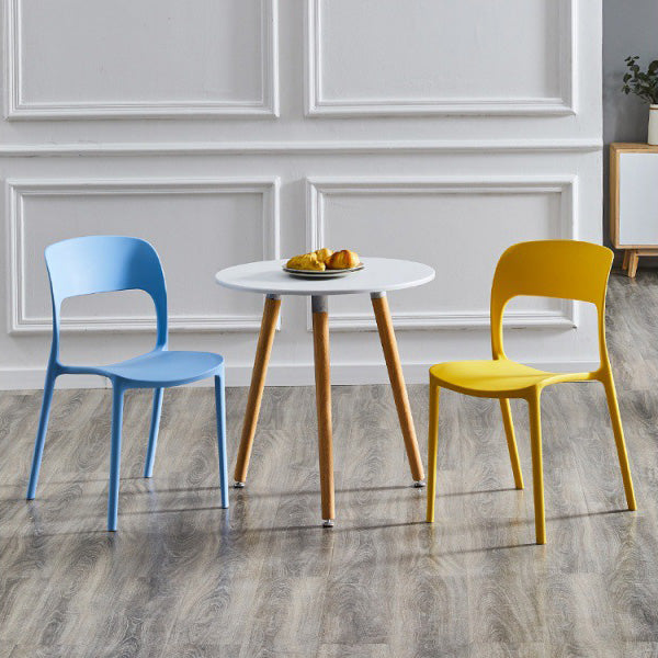 Plastic Contemporary Kitchen Chair Open Back Dining Room Side Chair Clearhalo 'Dining Chairs' 'Dining Tables & Seating' 'dining_chair' 'Furniture' 'furniture_dining_chair' 'Kitchen & Dining Furniture' 4963018