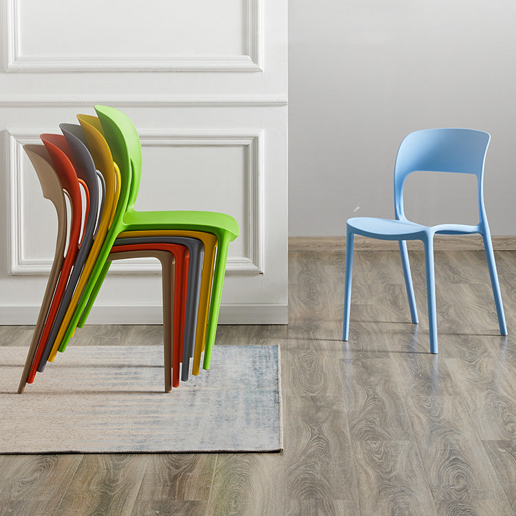 Plastic Contemporary Kitchen Chair Open Back Dining Room Side Chair Clearhalo 'Dining Chairs' 'Dining Tables & Seating' 'dining_chair' 'Furniture' 'furniture_dining_chair' 'Kitchen & Dining Furniture' 4963020