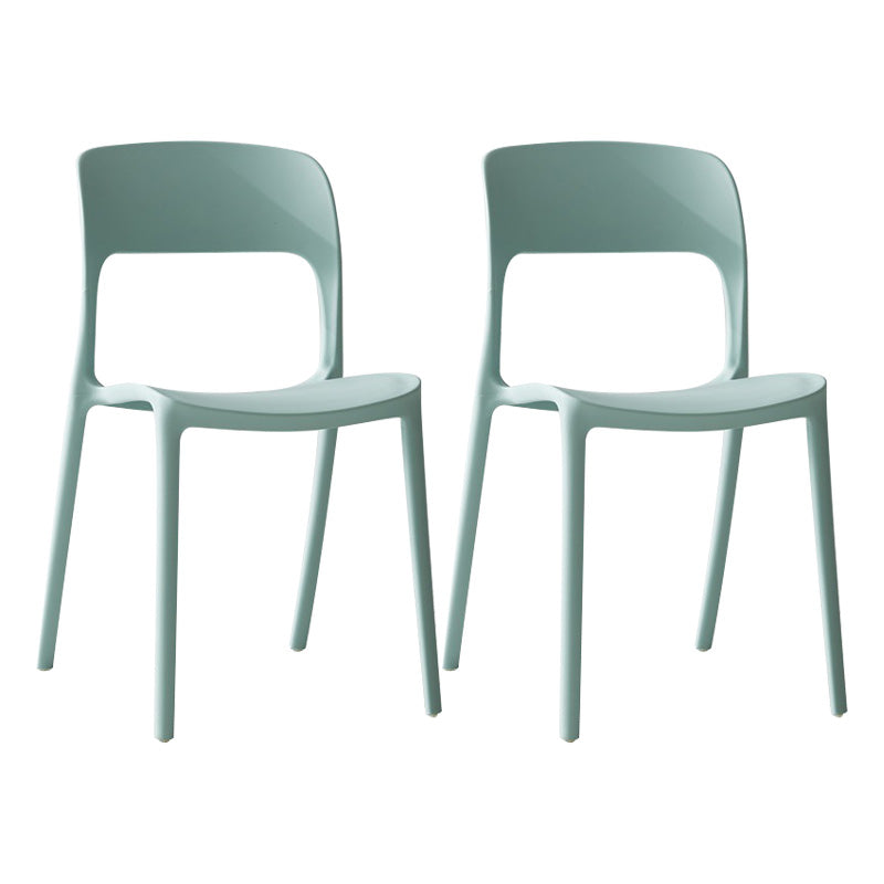 Plastic Contemporary Kitchen Chair Open Back Dining Room Side Chair Blue Set of 2 Clearhalo 'Dining Chairs' 'Dining Tables & Seating' 'dining_chair' 'Furniture' 'furniture_dining_chair' 'Kitchen & Dining Furniture' 4963024