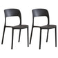 Plastic Contemporary Kitchen Chair Open Back Dining Room Side Chair Black Set of 2 Clearhalo 'Dining Chairs' 'Dining Tables & Seating' 'dining_chair' 'Furniture' 'furniture_dining_chair' 'Kitchen & Dining Furniture' 4963035