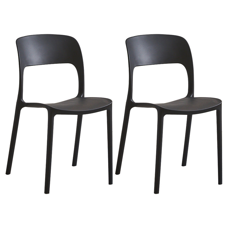 Plastic Contemporary Kitchen Chair Open Back Dining Room Side Chair Black Set of 2 Clearhalo 'Dining Chairs' 'Dining Tables & Seating' 'dining_chair' 'Furniture' 'furniture_dining_chair' 'Kitchen & Dining Furniture' 4963035