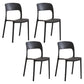 Plastic Contemporary Kitchen Chair Open Back Dining Room Side Chair Black Set of 4 Clearhalo 'Dining Chairs' 'Dining Tables & Seating' 'dining_chair' 'Furniture' 'furniture_dining_chair' 'Kitchen & Dining Furniture' 4963038