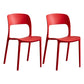 Plastic Contemporary Kitchen Chair Open Back Dining Room Side Chair Red Set of 2 Clearhalo 'Dining Chairs' 'Dining Tables & Seating' 'dining_chair' 'Furniture' 'furniture_dining_chair' 'Kitchen & Dining Furniture' 4963042