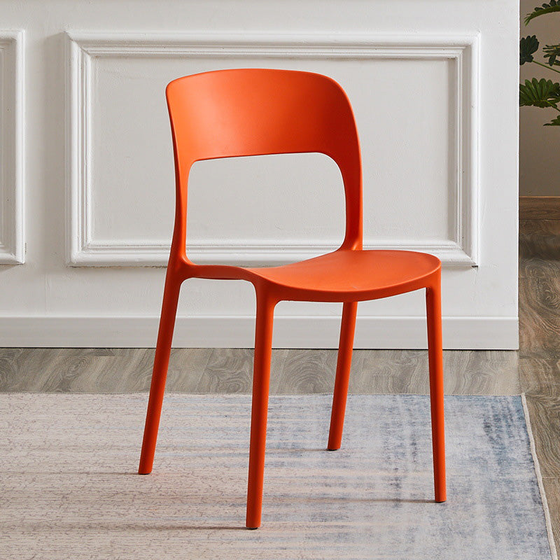 Plastic Contemporary Kitchen Chair Open Back Dining Room Side Chair Orange 1 Piece Clearhalo 'Dining Chairs' 'Dining Tables & Seating' 'dining_chair' 'Furniture' 'furniture_dining_chair' 'Kitchen & Dining Furniture' 4963044
