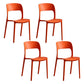 Plastic Contemporary Kitchen Chair Open Back Dining Room Side Chair Orange Set of 4 Clearhalo 'Dining Chairs' 'Dining Tables & Seating' 'dining_chair' 'Furniture' 'furniture_dining_chair' 'Kitchen & Dining Furniture' 4963046