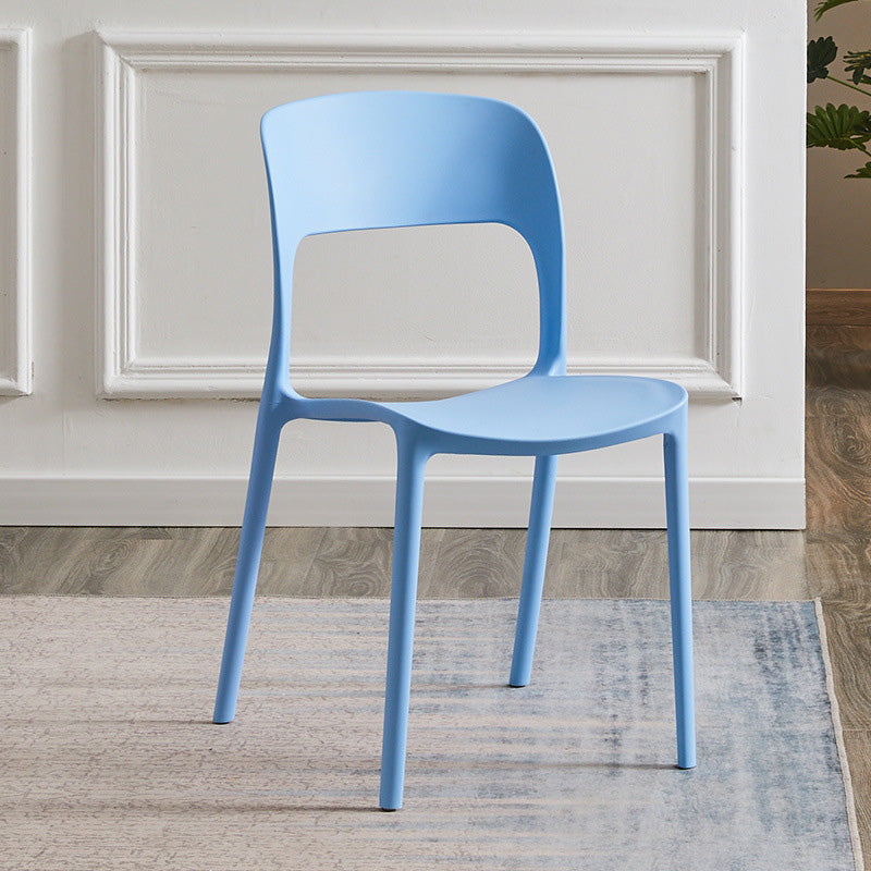 Plastic Contemporary Kitchen Chair Open Back Dining Room Side Chair Light Blue 1 Piece Clearhalo 'Dining Chairs' 'Dining Tables & Seating' 'dining_chair' 'Furniture' 'furniture_dining_chair' 'Kitchen & Dining Furniture' 4963047