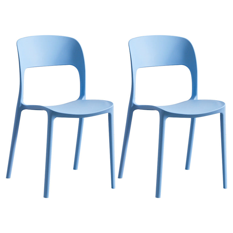 Plastic Contemporary Kitchen Chair Open Back Dining Room Side Chair Light Blue Set of 2 Clearhalo 'Dining Chairs' 'Dining Tables & Seating' 'dining_chair' 'Furniture' 'furniture_dining_chair' 'Kitchen & Dining Furniture' 4963048