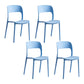 Plastic Contemporary Kitchen Chair Open Back Dining Room Side Chair Light Blue Set of 4 Clearhalo 'Dining Chairs' 'Dining Tables & Seating' 'dining_chair' 'Furniture' 'furniture_dining_chair' 'Kitchen & Dining Furniture' 4963049