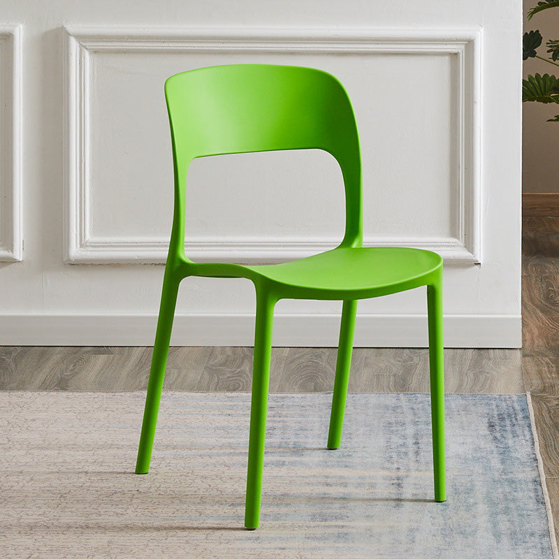 Plastic Contemporary Kitchen Chair Open Back Dining Room Side Chair Green 1 Piece Clearhalo 'Dining Chairs' 'Dining Tables & Seating' 'dining_chair' 'Furniture' 'furniture_dining_chair' 'Kitchen & Dining Furniture' 4963050