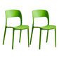 Plastic Contemporary Kitchen Chair Open Back Dining Room Side Chair Green Set of 2 Clearhalo 'Dining Chairs' 'Dining Tables & Seating' 'dining_chair' 'Furniture' 'furniture_dining_chair' 'Kitchen & Dining Furniture' 4963051