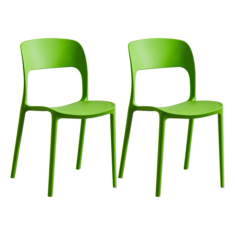 Plastic Contemporary Kitchen Chair Open Back Dining Room Side Chair Green Set of 2 Clearhalo 'Dining Chairs' 'Dining Tables & Seating' 'dining_chair' 'Furniture' 'furniture_dining_chair' 'Kitchen & Dining Furniture' 4963051