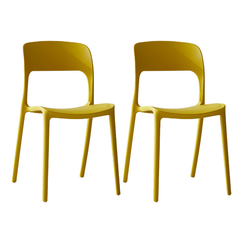 Plastic Contemporary Kitchen Chair Open Back Dining Room Side Chair Ginger Set of 2 Clearhalo 'Dining Chairs' 'Dining Tables & Seating' 'dining_chair' 'Furniture' 'furniture_dining_chair' 'Kitchen & Dining Furniture' 4963054