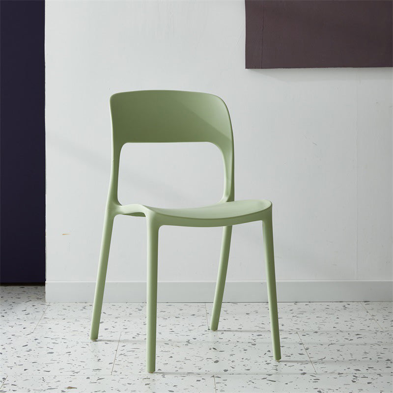 Plastic Contemporary Kitchen Chair Open Back Dining Room Side Chair Lemon Green 1 Piece Clearhalo 'Dining Chairs' 'Dining Tables & Seating' 'dining_chair' 'Furniture' 'furniture_dining_chair' 'Kitchen & Dining Furniture' 4963056