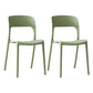 Plastic Contemporary Kitchen Chair Open Back Dining Room Side Chair Lemon Green Set of 2 Clearhalo 'Dining Chairs' 'Dining Tables & Seating' 'dining_chair' 'Furniture' 'furniture_dining_chair' 'Kitchen & Dining Furniture' 4963057