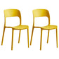 Plastic Contemporary Kitchen Chair Open Back Dining Room Side Chair Yellow Set of 2 Clearhalo 'Dining Chairs' 'Dining Tables & Seating' 'dining_chair' 'Furniture' 'furniture_dining_chair' 'Kitchen & Dining Furniture' 4963060