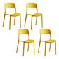 Plastic Contemporary Kitchen Chair Open Back Dining Room Side Chair Yellow Set of 4 Clearhalo 'Dining Chairs' 'Dining Tables & Seating' 'dining_chair' 'Furniture' 'furniture_dining_chair' 'Kitchen & Dining Furniture' 4963061