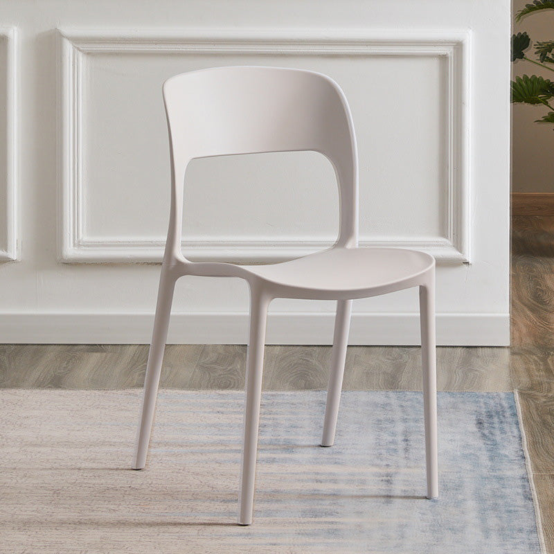 Plastic Contemporary Kitchen Chair Open Back Dining Room Side Chair White 1 Piece Clearhalo 'Dining Chairs' 'Dining Tables & Seating' 'dining_chair' 'Furniture' 'furniture_dining_chair' 'Kitchen & Dining Furniture' 4963062