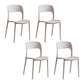 Plastic Contemporary Kitchen Chair Open Back Dining Room Side Chair White Set of 4 Clearhalo 'Dining Chairs' 'Dining Tables & Seating' 'dining_chair' 'Furniture' 'furniture_dining_chair' 'Kitchen & Dining Furniture' 4963064